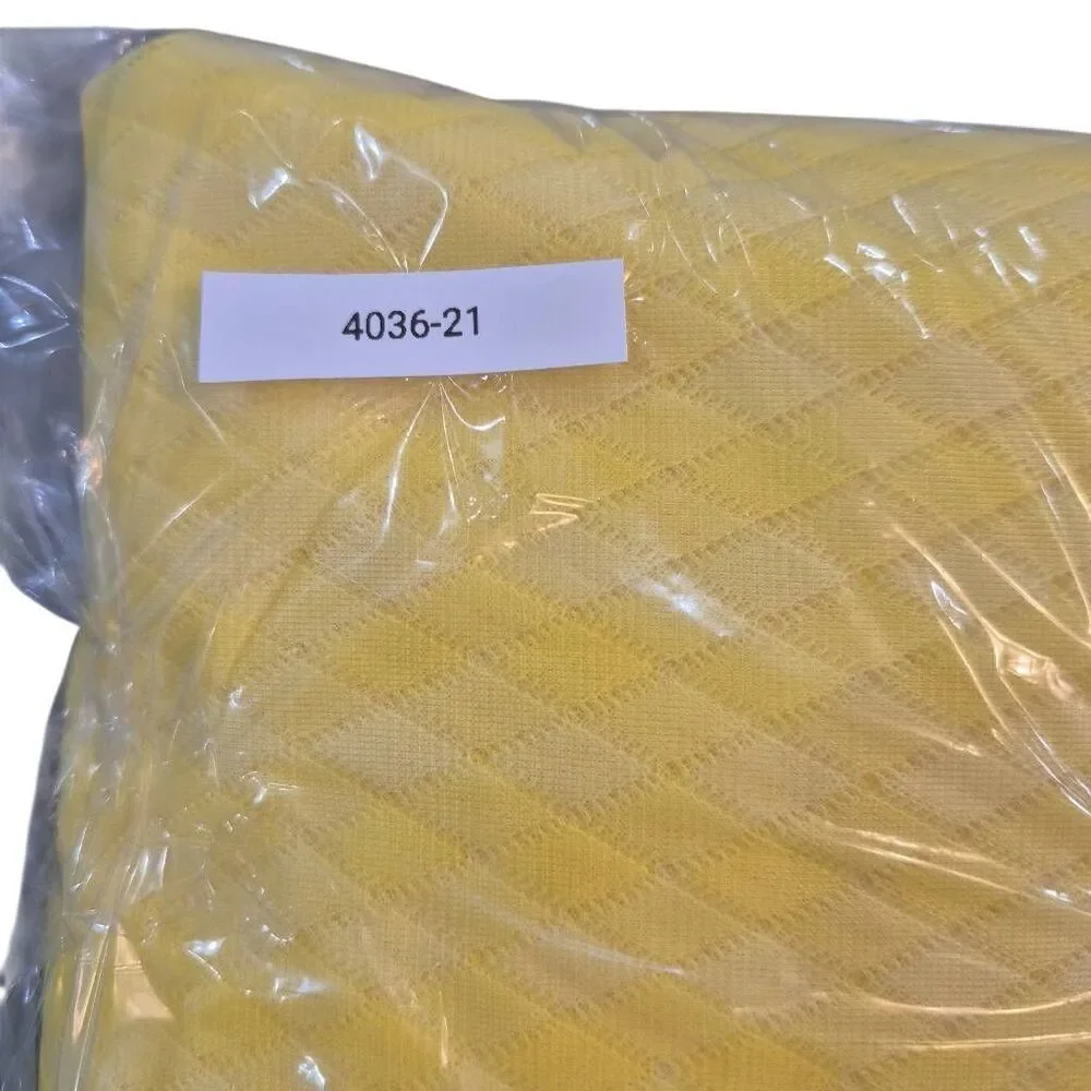 Fabric, Bright Yellow & White Diamond Design Stretch Lace 45
